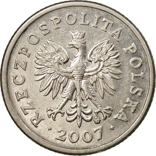 Anverso 20 groszy 2007 MW - valor de la moneda  - Polonia, República moderna