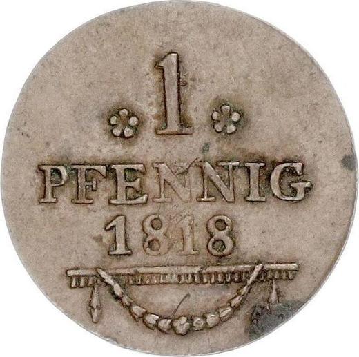 Reverso 1 Pfennig 1818 - valor de la moneda  - Sajonia-Meiningen, Bernardo II