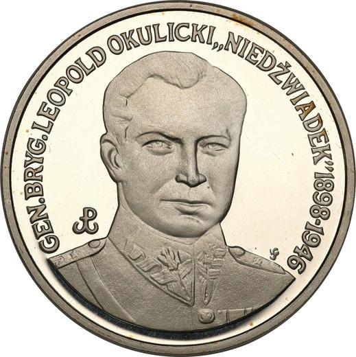 Rewers monety - 200000 złotych 1991 MW "Leopold Okulicki 'Niedzwiadek'" - cena srebrnej monety - Polska, III RP przed denominacją