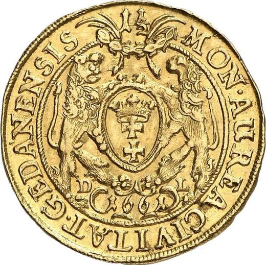 Reverso 1 1/2 ducado 1661 DL "Gdańsk" - valor de la moneda de oro - Polonia, Juan II Casimiro