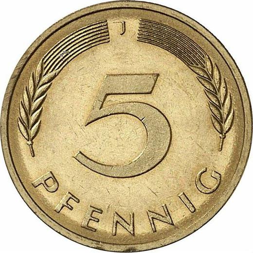 Аверс монеты - 5 пфеннигов 1980 года J - цена  монеты - Германия, ФРГ