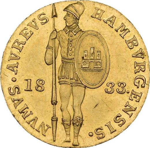 Аверс монеты - Дукат 1833 года - цена  монеты - Гамбург, Вольный город