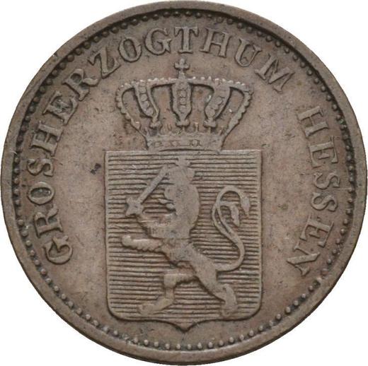 Аверс монеты - 1 пфенниг 1868 года - цена  монеты - Гессен-Дармштадт, Людвиг III