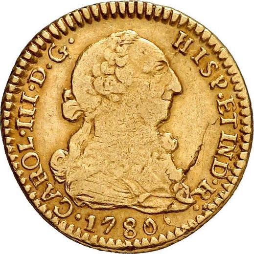 Аверс монеты - 1 эскудо 1780 года PTS PR - цена золотой монеты - Боливия, Карл III