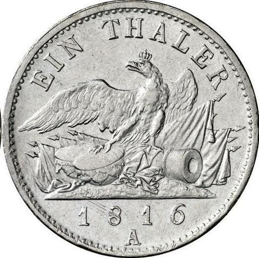 Rewers monety - Talar 1816 A "Typ 1816-1822" - cena srebrnej monety - Prusy, Fryderyk Wilhelm III