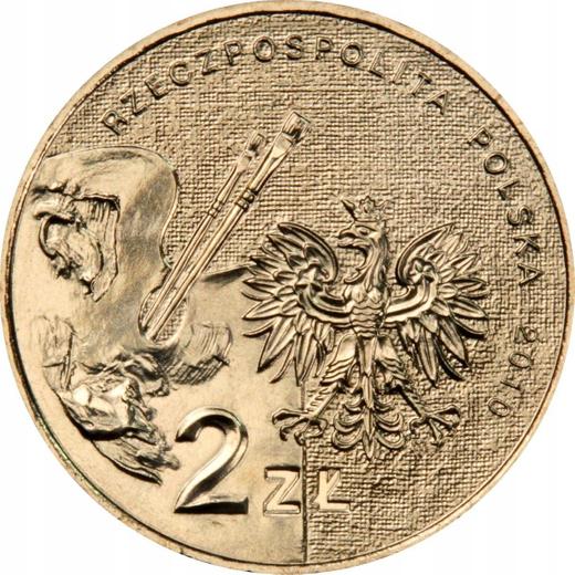 Аверс монеты - 2 злотых 2010 года MW NR "Артур Гротгер" - цена  монеты - Польша, III Республика после деноминации