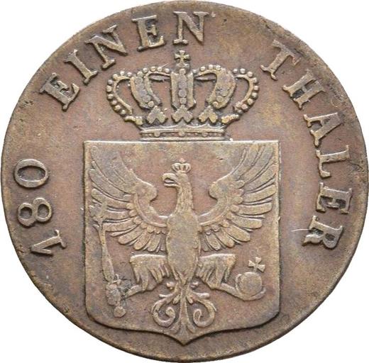 Аверс монеты - 2 пфеннига 1825 года D - цена  монеты - Пруссия, Фридрих Вильгельм III