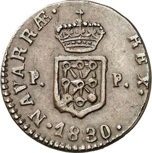 Reverso 1 maravedí 1830 PP - valor de la moneda  - España, Fernando VII