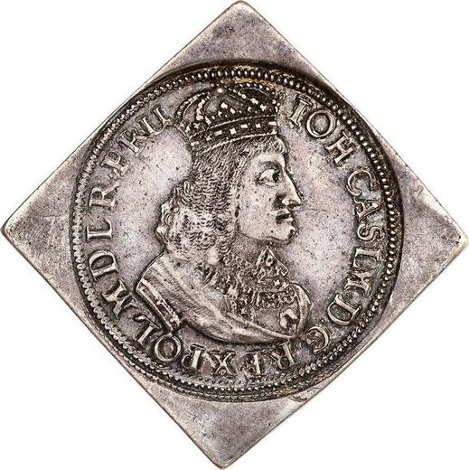 Anverso Ort (18 groszy) 1651 WVE "Elbląg" Klippe - valor de la moneda de plata - Polonia, Juan II Casimiro