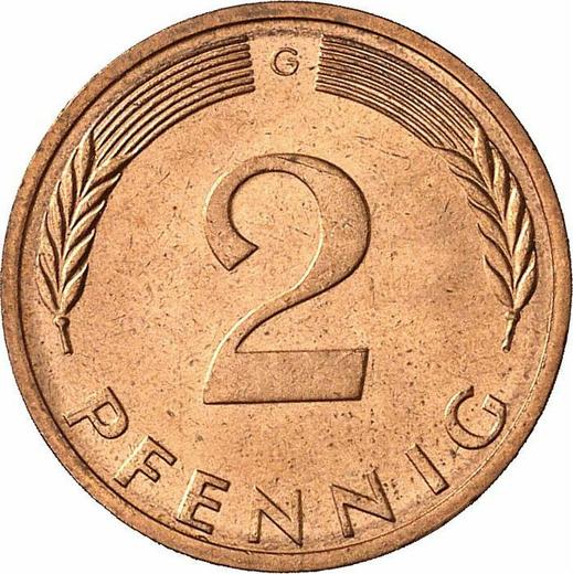 Аверс монеты - 2 пфеннига 1975 года G - цена  монеты - Германия, ФРГ