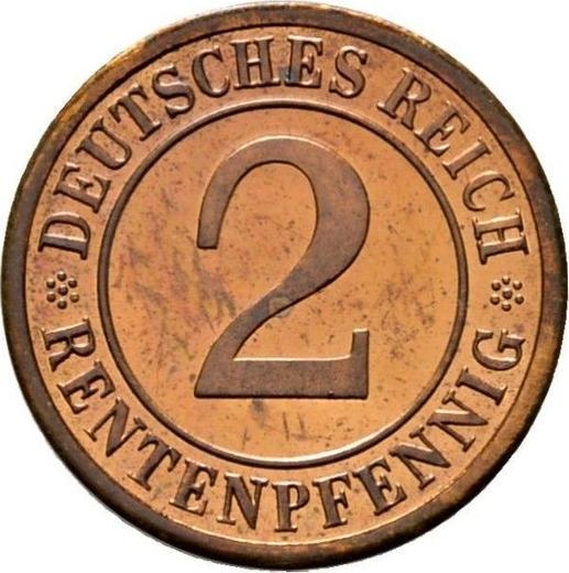 Аверс монеты - 2 рентенпфеннига 1923 года F - цена  монеты - Германия, Bеймарская республика