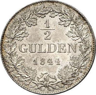 Reverso Medio florín 1844 - valor de la moneda de plata - Hesse-Homburg, Felipe Augusto Federico 