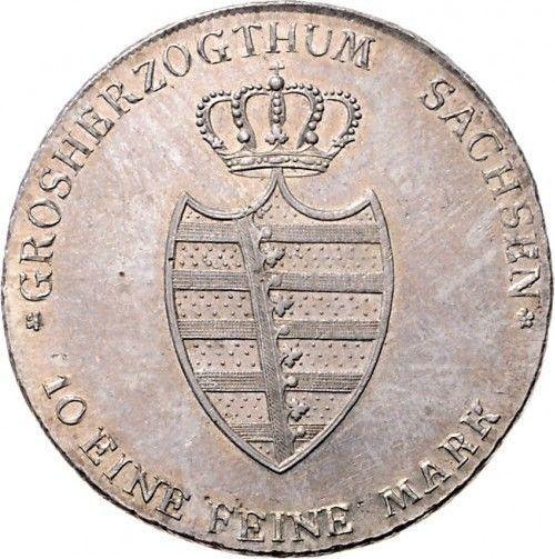 Аверс монеты - Талер 1815 года "DEM VATERLANDE" - цена серебряной монеты - Саксен-Веймар-Эйзенах, Карл Август