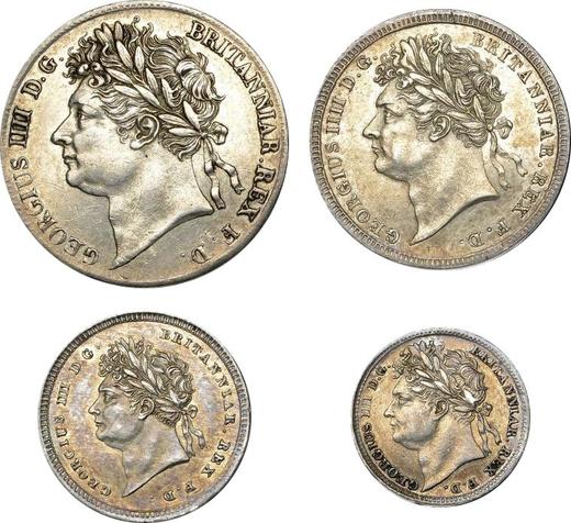 Obverse Coin set 1827 "Maundy" - Silver Coin Value - United Kingdom, George IV