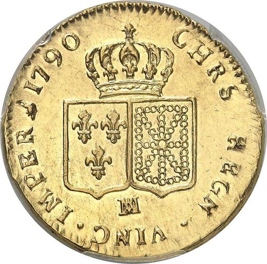 Reverse Double Louis d'Or 1790 MA Marseille - France, Louis XVI