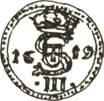 Аверс монеты - Тернарий 1619 года "Литва" - цена серебряной монеты - Польша, Сигизмунд III Ваза