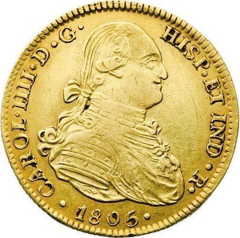 Awers monety - 4 escudo 1805 Mo TH - cena złotej monety - Meksyk, Karol IV