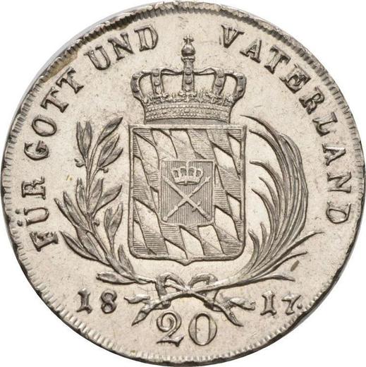 Реверс монеты - 20 крейцеров 1817 года - цена серебряной монеты - Бавария, Максимилиан I