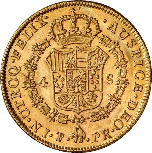 Reverse 4 Escudos 1783 PTS PR - Gold Coin Value - Bolivia, Charles III