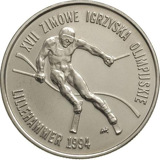 Reverse 20000 Zlotych 1993 MW ANR "XXVIII Winter Olympic Games - Lillehammer 1994" -  Coin Value - Poland, III Republic before denomination