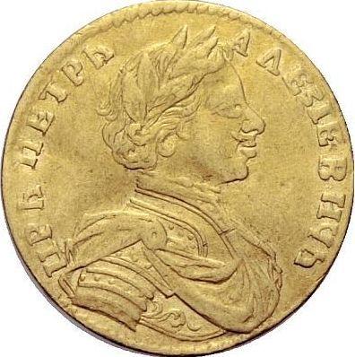 Аверс монеты - Червонец (Дукат) 1713 года D-L - цена золотой монеты - Россия, Петр I