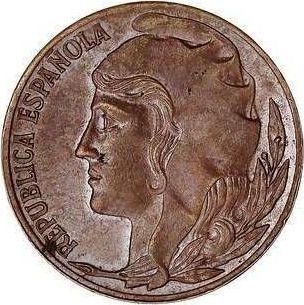 Аверс монеты - Пробные 5 сентимо 1937 года Медь - цена  монеты - Испания, II Республика
