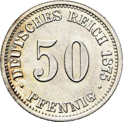 Anverso 50 Pfennige 1875 C "Tipo 1875-1877" - valor de la moneda de plata - Alemania, Imperio alemán