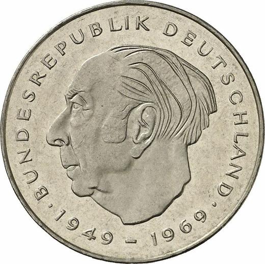 Аверс монеты - 2 марки 1979 года J "Теодор Хойс" - цена  монеты - Германия, ФРГ