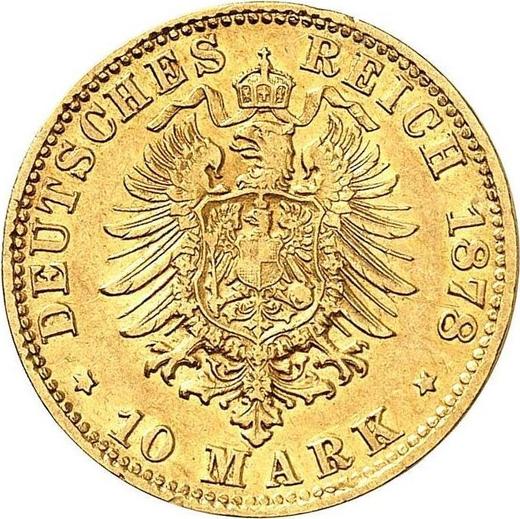 Реверс монеты - 10 марок 1878 года G "Баден" - цена золотой монеты - Германия, Германская Империя