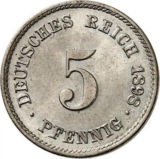 Anverso 5 Pfennige 1898 F "Tipo 1890-1915" - valor de la moneda  - Alemania, Imperio alemán