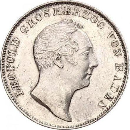 Obverse 1/2 Gulden 1838 D - Silver Coin Value - Baden, Leopold