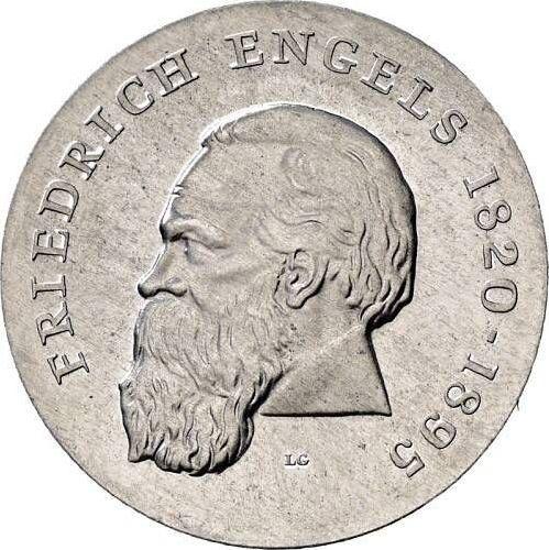 Anverso 20 marcos 1970 "Friedrich Engels" Aluminio Acuñación unilateral - valor de la moneda  - Alemania, República Democrática Alemana (RDA)