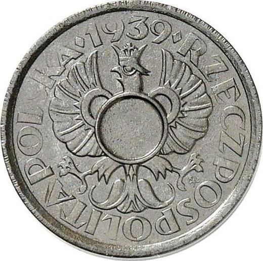 Obverse 5 Groszy 1939 Zinc Without Hole -  Coin Value - Poland, German Occupation