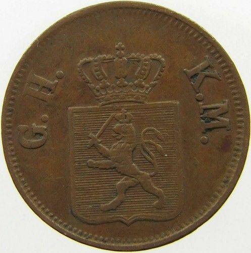 Anverso Heller 1851 - valor de la moneda  - Hesse-Darmstadt, Luis III