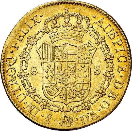 Reverse 8 Escudos 1777 So DA - Gold Coin Value - Chile, Charles III