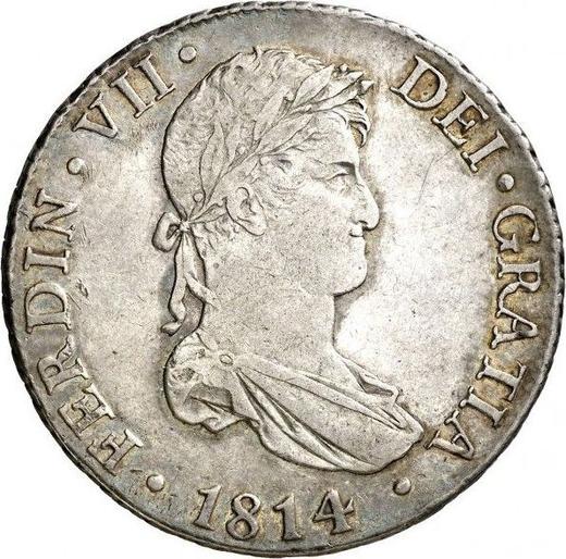 Аверс монеты - 8 реалов 1814 года M GJ "Тип 1809-1830" - цена серебряной монеты - Испания, Фердинанд VII