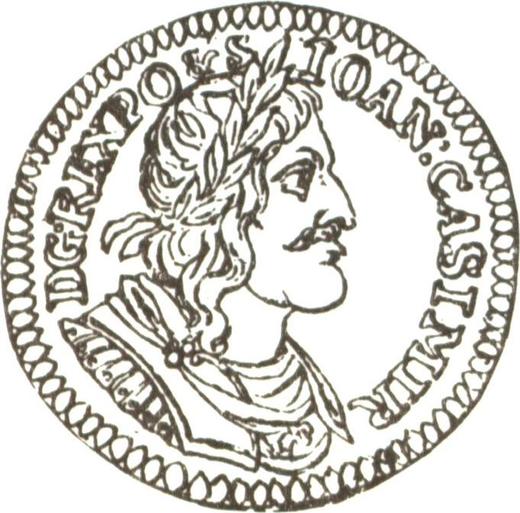 Аверс монеты - 3 дуката 1650 года - цена золотой монеты - Польша, Ян II Казимир