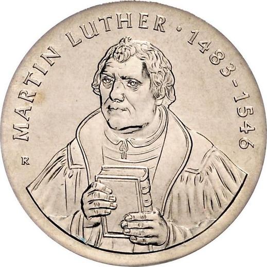 Аверс монеты - 20 марок 1983 года "Мартин Лютер" Нейзильбер Пробные - цена  монеты - Германия, ГДР