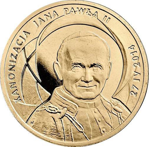 Реверс монеты - 2 злотых 2014 года MW "Канонизация Иоанна Павла II" - цена  монеты - Польша, III Республика после деноминации