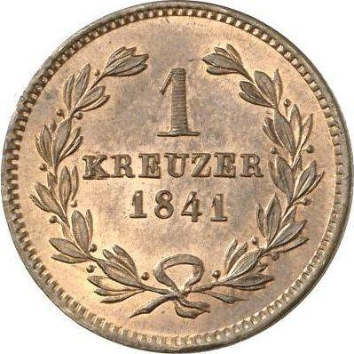 Reverso 1 Kreuzer 1841 - valor de la moneda  - Baden, Leopoldo I de Baden