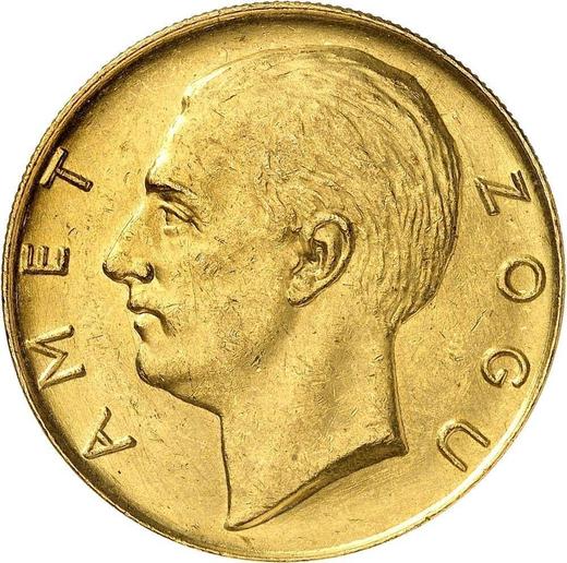 Аверс монеты - Пробные 100 франга ари 1927 года R PROVA Без звезд - цена золотой монеты - Албания, Ахмет Зогу
