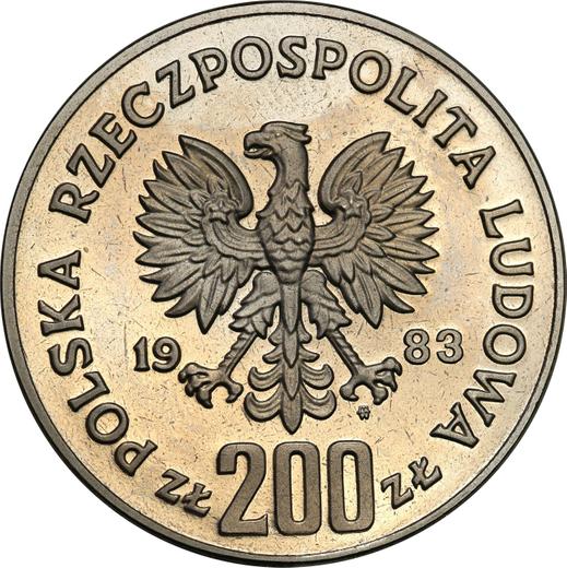 Obverse Pattern 200 Zlotych 1983 MW SW "John III Sobieski" Nickel -  Coin Value - Poland, Peoples Republic