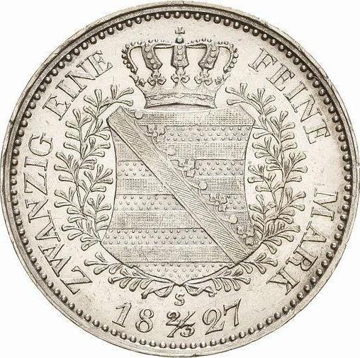 Rewers monety - 2/3 talara 1827 S - cena srebrnej monety - Saksonia-Albertyna, Antoni