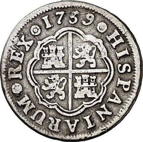 Rewers monety - 1 real 1759 M J - cena srebrnej monety - Hiszpania, Ferdynand VI