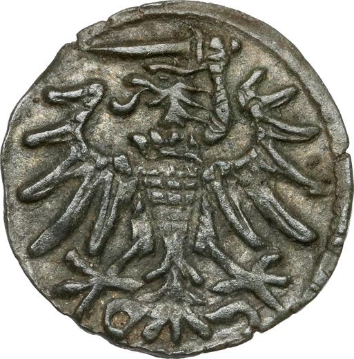 Аверс монеты - Денарий 1550 года "Гданьск" - цена серебряной монеты - Польша, Сигизмунд II Август