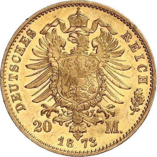 Reverso 20 marcos 1873 D "Bavaria" - valor de la moneda de oro - Alemania, Imperio alemán