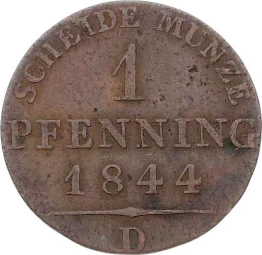 Реверс монеты - 1 пфенниг 1844 года D - цена  монеты - Пруссия, Фридрих Вильгельм IV