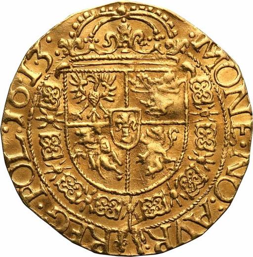 Реверс монеты - Дукат 1613 года "Тип 1609-1613" - цена золотой монеты - Польша, Сигизмунд III Ваза