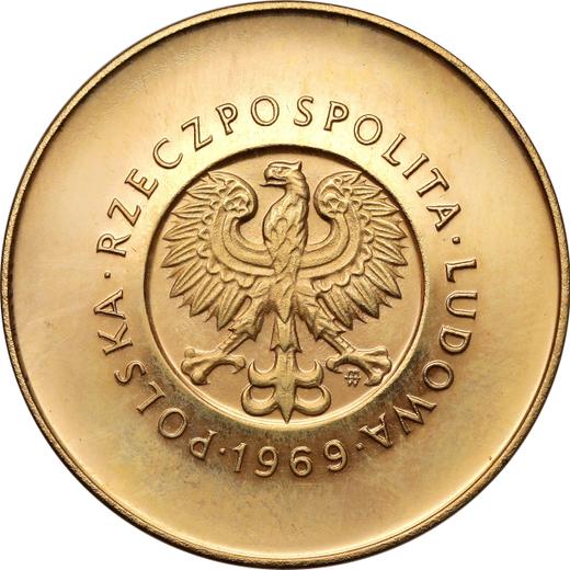 Reverso Pruebas 10 eslotis 1969 MW JJ "30 aniversario de la República Popular de Polonia" Oro - valor de la moneda de oro - Polonia, República Popular