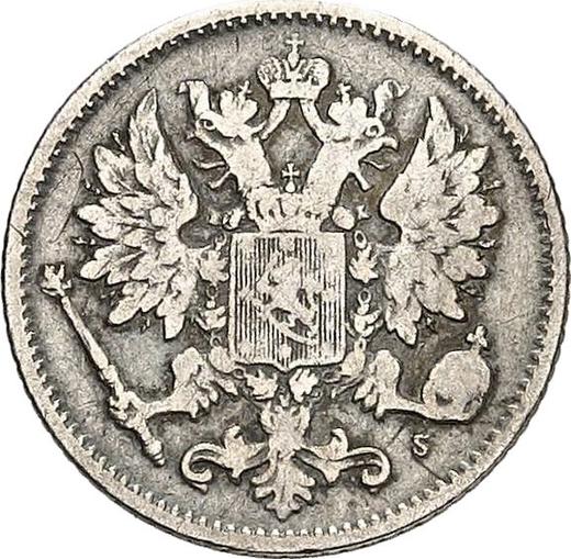 Awers monety - 25 penni 1876 S - cena srebrnej monety - Finlandia, Wielkie Księstwo